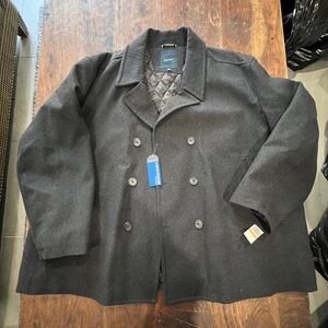 Nautica Charcoal Double-Breasted Pea Coat